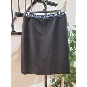 Grace Dane Lewis Women's Black Polyester Flat Front Vented Mini Skirt Size 10